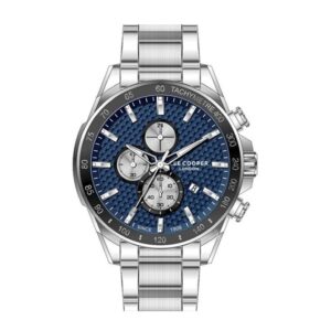 Lee-Cooper-LC07340-390-Mens-Watch-Analog-Blue-Silver-Dial-Silver-Stainless-Band