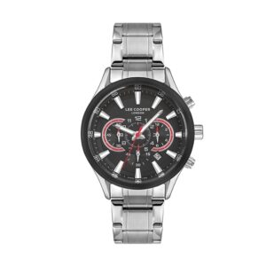 Lee-Cooper-LC07417-350-Mens-Watch-Analog-Black-Dial-Silver-Stainless-Band