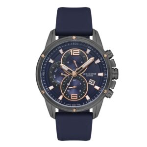 Lee-Cooper-LC07423-099-Mens-Watch-Analog-Blue-Dial-Black-Leather-Band