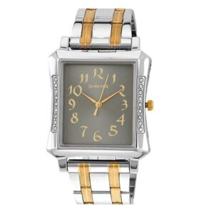 Sonata-7106BM01-Mens-Grey-Dial-Silver-Gold-Stainless-Steel-Strap-Watch