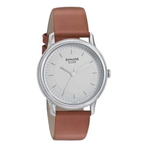 Sonata-7128SL03-Mens-Sleek-Silver-Dial-Brown-Leather-Strap-Watch