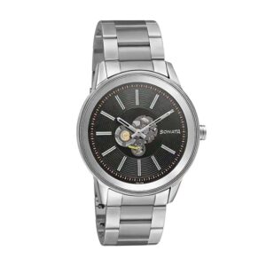 Sonata-7133SM01-Mens-Unveil-Watch-With-Black-Dial-Silver-Brass-Strap-Watch