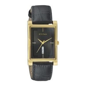 TITAN-1641YL05-Mens-Watch-Analog-Black-Dial-Black-Leather-Strap-Watch