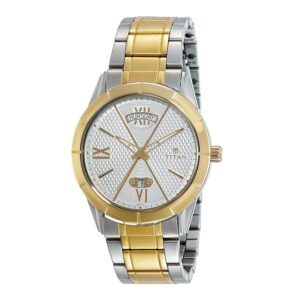 TITAN-1690BM01-Mens-Watch-Analog-Silver-Dial-Two-Toned-Stainless-Steel-Strap-Watch