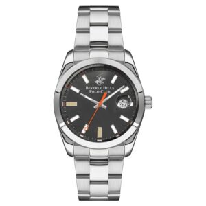 Beverly-Hills-Polo-Club-BP3288X-350-Mens-Analog-Watch-Gun-Dial-Silver-Stainless-Steel-Band