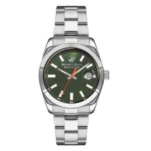 Beverly-Hills-Polo-Club-BP3288X-370-Mens-Analog-Watch-Green-Dial-Silver-Stainless-Steel-Band