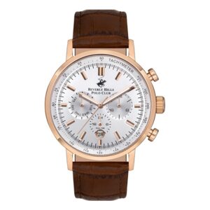 Beverly-Hills-Polo-Club-BP3303X-432-Men-s-Watch-Silver-Dial-Brown-Leather-Band