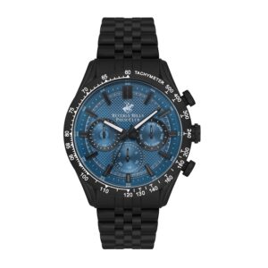 Beverly-Hills-Polo-Club-BP3316X-690-Men-s-Watch-Blue-Dial-Black-Stainless-Steel-Band