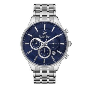 Beverly-Hills-Polo-Club-BP3346X-390-Men-s-Watch-Blue-Dial-Silver-Stainless-Steel-Band