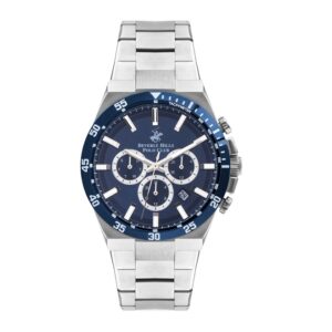 Beverly-Hills-Polo-Club-BP3353X-390-Men-s-Watch-Blue-Dial-Silver-Stainless-Steel-Band