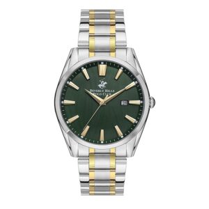 Beverly-Hills-Polo-Club-BP3356X-270-Men-s-Watch-Green-Dial-Two-Tone-Stainless-Steel-Band