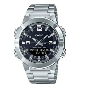 Casio-AMW-870D-1AVDF-Mens-Watch-Digital-Black-Dial-Silver-Stainless-Steel-Band