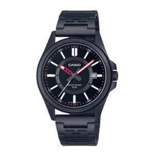 Casio-MTP-E700B-1EVDF-Mens-Analog-Watch-Black-Dial-Black-Stainless-Steel-Band