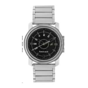 Fastrack-3039SM10-Mens-Analog-Watch-Black-Dial-Silver-Stainless-Steel-Band