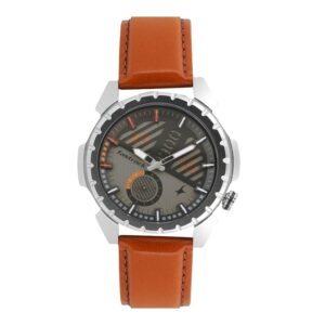 Fastrack-3090SL03-Mens-Analog-Watch-Grey-Dial-Brown-Leather-Band