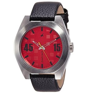 Fastrack-3110SL02-Mens-Analog-Watch-Red-Dial-Black-Leather-Band