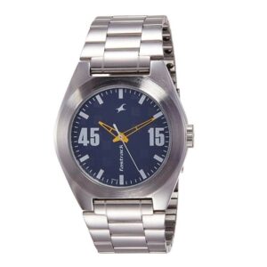 Fastrack-3110SM03-Mens-Analog-Watch-Checkmate-Blue-Dial-Silver-Stainless-Steel-Band