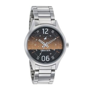 Fastrack-3184SM03-Mens-Space-Rover-Collection-Analog-Watch-Brown-Dial-Silver-Stainless-Steel-Band
