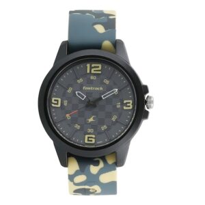 Fastrack-38048PP02-Mens-Trendies-Collection-Analog-Watch-Grey-Dial-Green-Silicone-Band