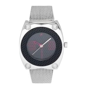 Fastrack-6026SM02-Womens-Analog-Watch-Black-Dial-Silver-Stainless-Steel-Band