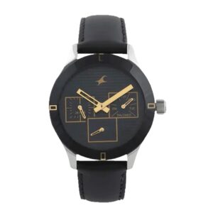 Fastrack-6078SM11-Womens-Analog-Watch-Black-Dial-Black-Leather-Band