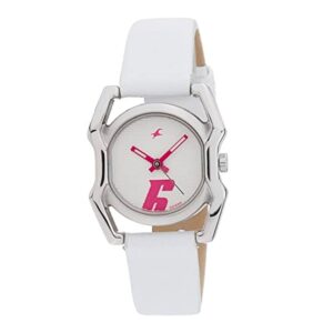 Fastrack-6100SL01-Womens-Analog-Watch-White-Dial-White-Leather-Band