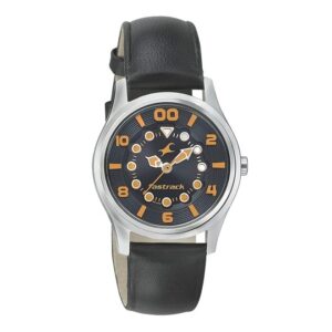 Fastrack-6116SL02-Womens-Analog-Watch-Black-Dial-Black-Leather-Band
