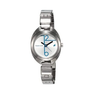 Fastrack-6125SM02-Womens-Analog-Watch-Silver-Dial-Silver-Stainless-Steel-Band