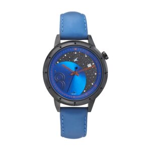 Fastrack-6194NL01-Womens-Analog-Watch-Black-Dial-Blue-Leather-Band