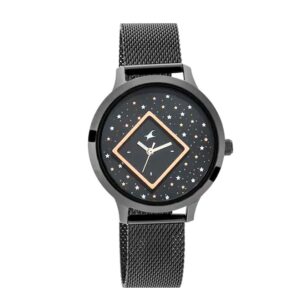 Fastrack-6210NM03-Fits-Out-Collection-Womens-Analog-Watch-Black-Dial-Black-Metal-Band