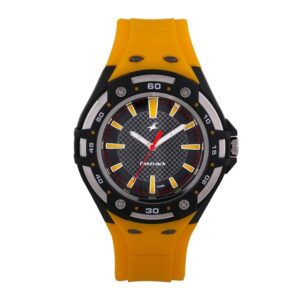 Fastrack-9332PP08-Mens-Analog-Watch-Black-Dial-Yellow-Plastic-Band