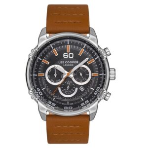 Lee-Cooper-LC06506-355-Men-s-Classic-Dual-Time-Black-Dial-Brown-Leather-Watch