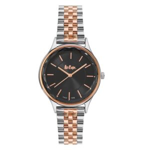 Lee-Cooper-LC06892-560-Women-s-Analog-Black-Dial-Silver-Rose-Gold-Stainless-Steel-Watch