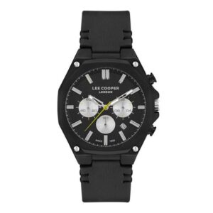 Lee-Cooper-LC07318-651-Men-s-Analog-Black-Dial-Black-Leather-Watch