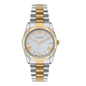 Lee-Cooper-LC07331-220-WoMens-Analog-Watch-White-Dial-Silver-Gold-Stainless-Steel-Band