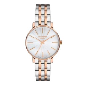 Lee-Cooper-LC07338-530-WoMens-Analog-Watch-Silver-Dial-Silver-Rose-Gold-Stainless-Steel-Band