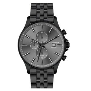 Lee-Cooper-LC07380-660-Mens-Analog-Watch-Black-Dial-Black-Stainless-Steel-Band