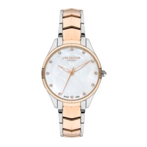 Lee-Cooper-LC07393-520-WoMens-Analog-Watch-White-Dial-Silver-Rose-Gold-Stainless-Steel-Band