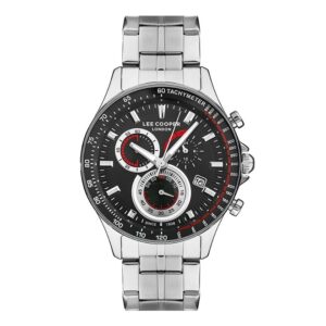 Lee-Cooper-LC07403-350-Mens-Analog-Watch-Black-Dial-Silver-Stainless-Steel-Band