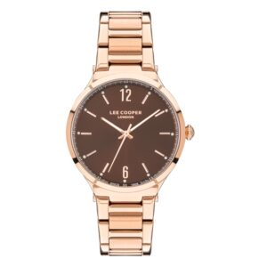 Lee-Cooper-LC07440-460-Women-s-Analog-Black-Dial-Rose-Gold-Stainless-Steel-Watch