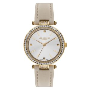 Lee-Cooper-LC07463-134-Women-s-Analog-Silver-Dial-Beige-Leather-Watch