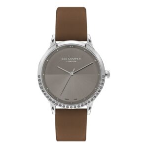 Lee-Cooper-LC07464-372-Women-s-Analog-Grey-Dial-Brown-Leather-Watch