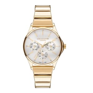 Lee-Cooper-LC07482-130-Women-s-Multi-Function-Silver-Dial-Gold-Stainless-Steel-Watch