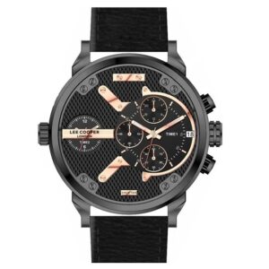 Lee-Cooper-LC07491-061-Men-s-Multi-Function-Black-Dial-Black-Leather-Watch