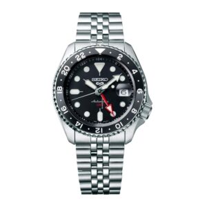 Seiko-SSK001K-Mens-Automatic-GMT-Watch-Black-Dial-Steel-Bracelet