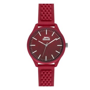 Slazenger-SL-09-6370-3-04-Tiger-Logo-Unisex-Watch-Red-dial-Red-Rubber-Strap