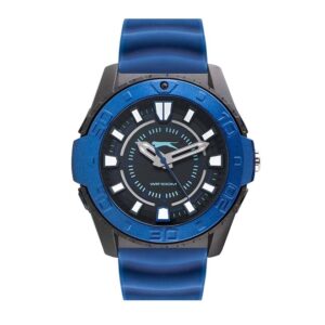 Slazenger-SL-09-6573-2-03-Unisex-Watch-Black-dial-Blue-Silicone-Strap