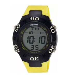 Sonata-77035PP03-Mens-Grey-Dial-Yellow-Plastic-Strap-Watch-Digital-Display