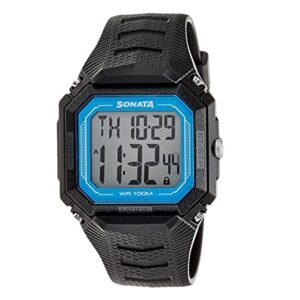 Sonata-77048PP04-Mens-Grey-Dial-Black-Plastic-Strap-Watch-Digital-Display