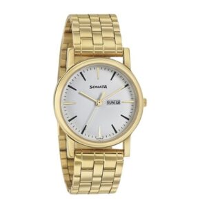 Sonata-7987YM07-Mens-Wedding-Edition-White-Dial-Gold-Stainless-Steel-Strap-Watch